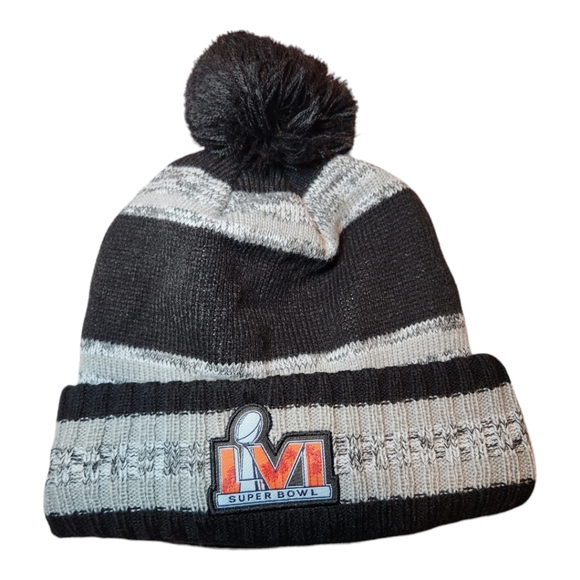 New Era Los Angeles Chargers Superbowl 56 Black & Grey Winter Beanie One Size - Picture 2 of 3